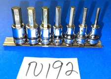 SNAP-ON TOOLS 7 PIECE 3/8 DRIVE METRIC HEX BIT SOCKET DRIVER SET 4MM TO 10MM