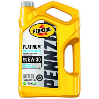 Pennzoil Platinum Full Synthetic SAE 5W-20 Motor Oil dexos Approved 5 qt