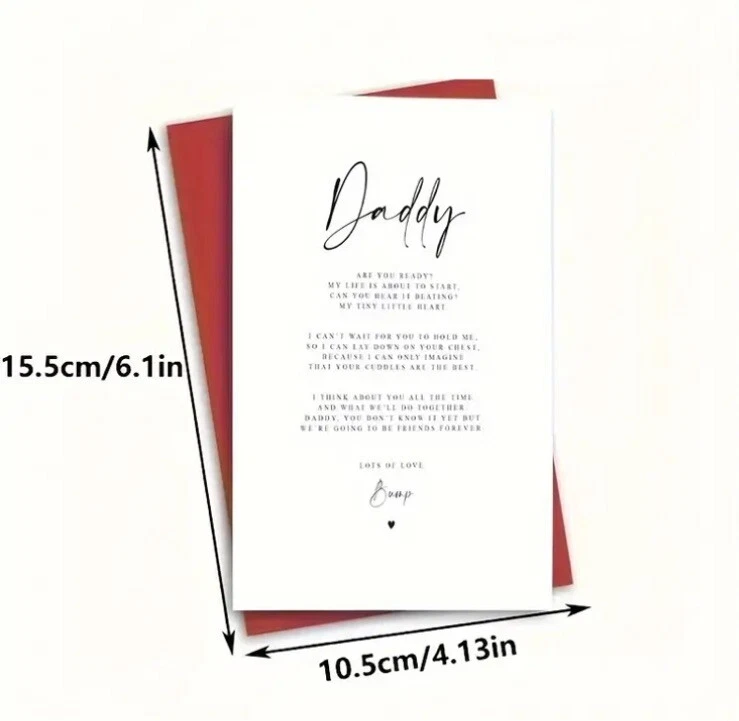 To New Daddy To Be From The Bump - Pregnancy New Baby Dad Father  - W/envelope - Image 4 of 4