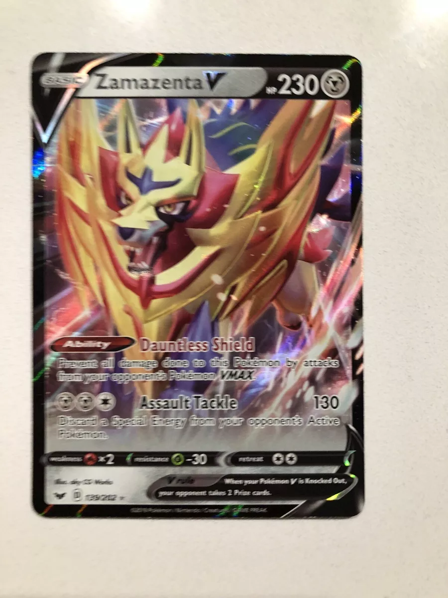  Pokemon - Zamazenta V - 139/202 - Sword *& Shield - Ultra Rare  Holofoil Card : Toys & Games