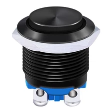 /16Mm Waterproof Black Metal Shell Momentary Raised Top Push Button Switch 3A/12