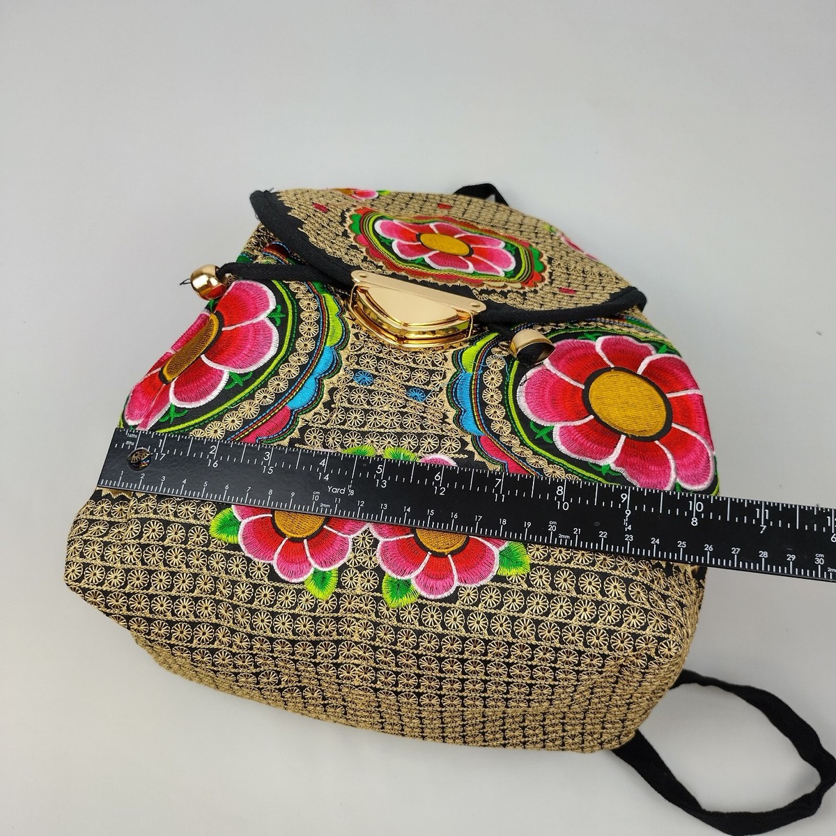 Embroidered floral Mexican Backpack NEW/ mochila Mexicana‎ bordada a mano nueva Mexican Backpack, Mexican Embroidered Backpack, Mochila De  main image 2