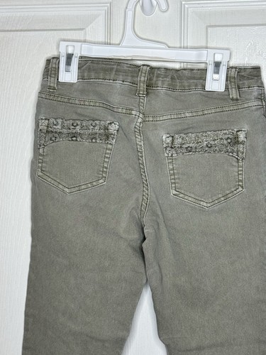 Cat & Jack Jeggings Girls Size 10 Sage Green Skinny Adjustable Waist - Picture 4 of 6
