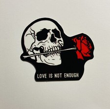 Skeleton Sticker Decal Love Is Not Enough Rose In Mouth Art Decor Tc3