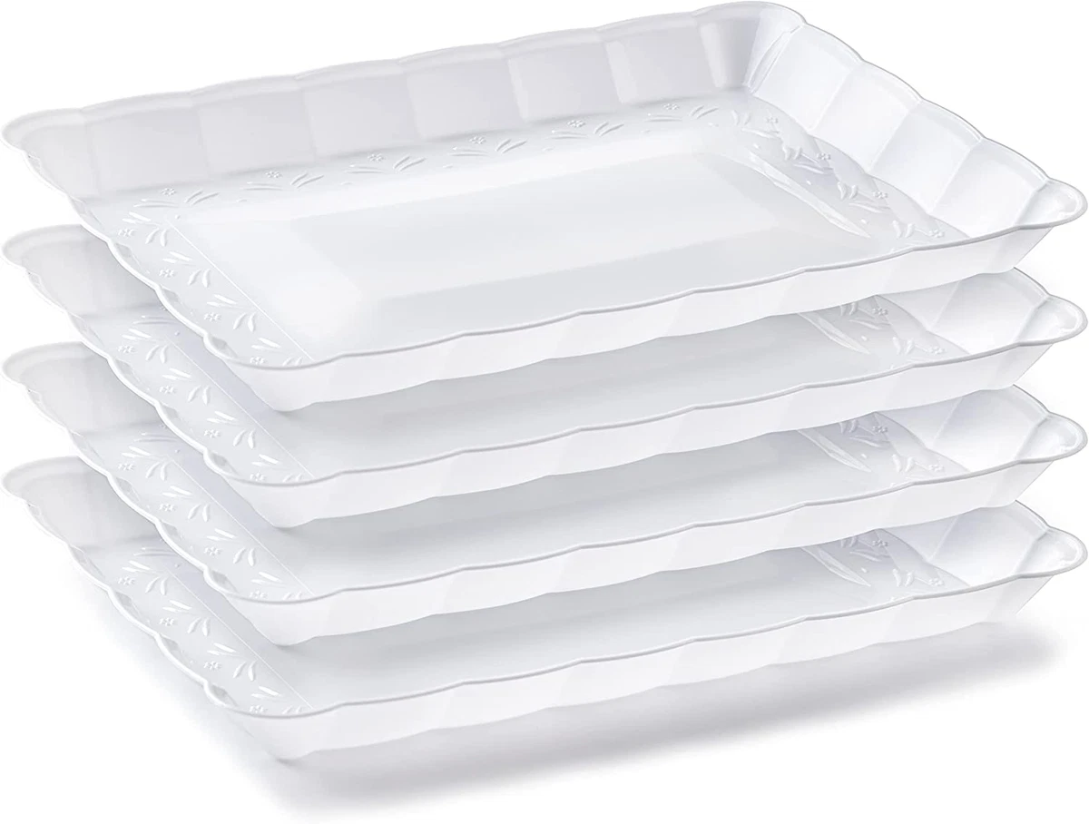 White plastic platters cheap