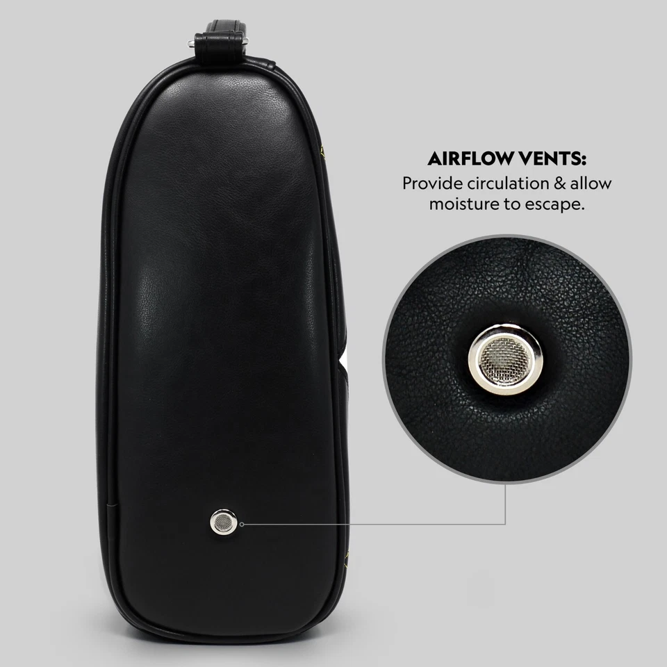 Lyle & Scott Argyle Golf Shoebag Premium PU Leather Airflow Vents Double Zip - Image 3 of 4