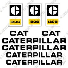 Fits Caterpillar 120G Decal Kit Scraper Equipment Decals Motor Grader 120 G