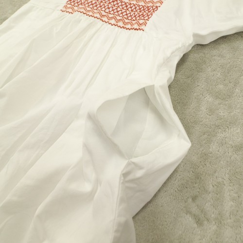 Madewell Embroidered White Poplin Puff Sleeve V-Neck Mini Dress Size Small - Picture 4 of 10