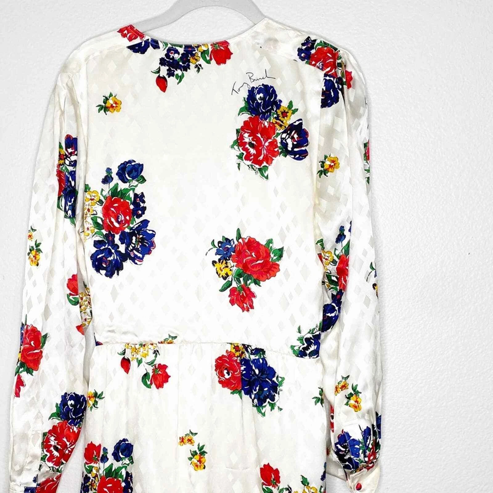 Abito donna Tory Burch 8 cinture stampa floreale seta raso jacquard dress