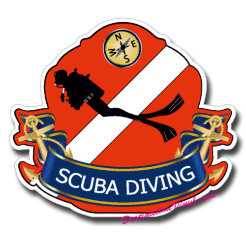2 x Glossy Vinyl Stickers - Scuba Diving Diver PADI BASI Laptop Decal #0098 - Picture 1 of 5