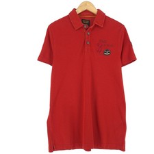 PME Legend Mens Polo Shirt Red Cotton Regular Fit Short Sleeve Size M