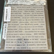Tim Holtz Stampers Anonymous Tiny Text Christmas UM Cling Rubber Stamps CMS424