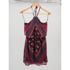 Express Halter Neck Mini Dress Red Black Boho...