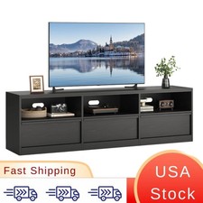 70" Mid Century Modern TV Stand Heavy Duty Steel-Framed Entertainment Center Wit