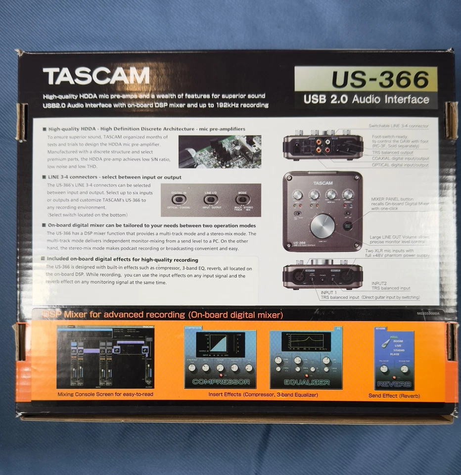 TASCAM US-366 4-In/6-Out or 6-In/4-Out USB Audio Interface - Image 2 of 4