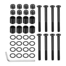 2.09" Skateboard Hardware Kit Mounting Screws Nuts Washers Bearings Black