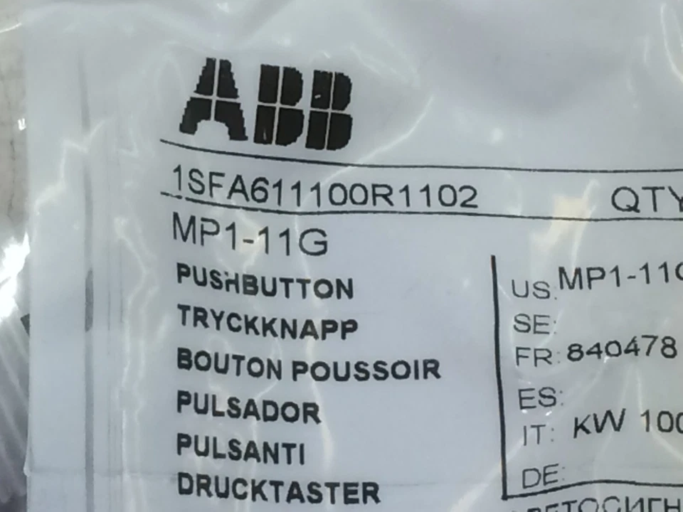 ABB MP1-11G Modular Series Green Push Button Head Momentary 22mm Cutout - Image 2 of 4