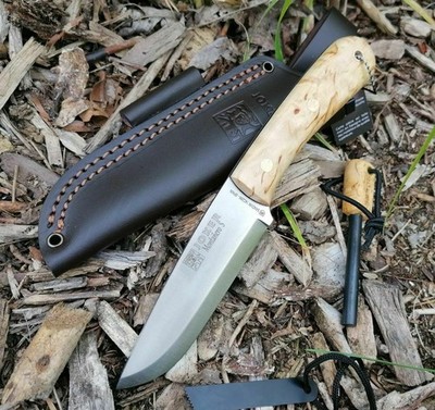 Joker MONTANERO SCANDI Bushcraft Messer 14C28N Stahl Maserbirke Feuerstarter 