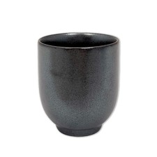 Japanese Yunomi Sushi Tea Cup 3.25"H Porcelain Metallic Black Made in Japan