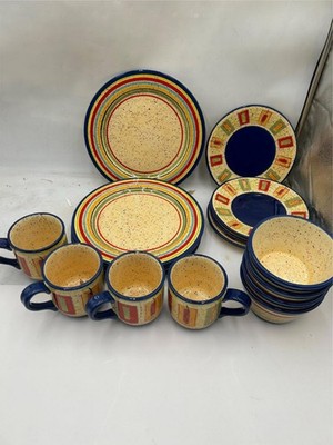 16 PCS - PFALTZGRAFF - SEDONA - 4 PC PLACE SETTINGS - PLATES, BOWL, MUG * READ*