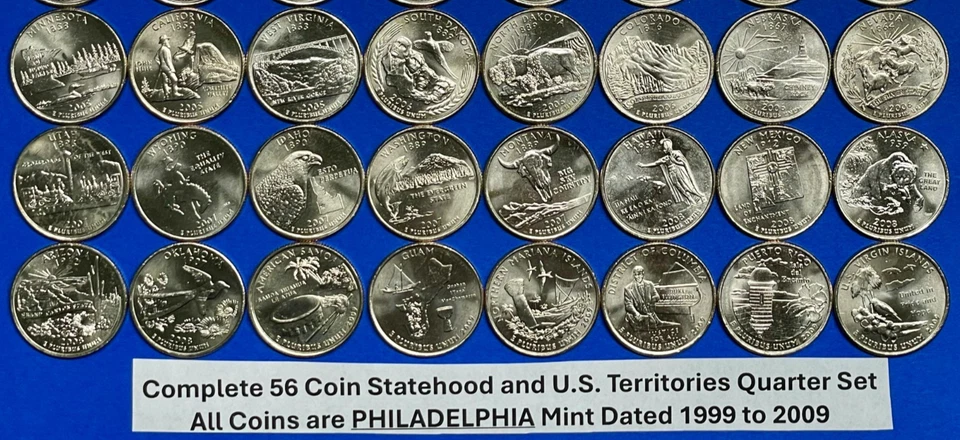 Complete State Quarter and U.S. Territory Set of 56 Brilliant Uncirculated Coins - Image 3 of 4