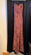 Windsor Elegant Strapless Dress Rust Color With Train Size Large Tie In Back