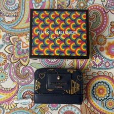 Image of KURT GEIGER CHISWICK DENIM MONOGRAMMED WALLET MEDIUM NEW