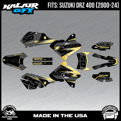 #ad Graphics kit for Suzuki DRZ400 SM S and E 2000 2024 Quantum Gold $137.99