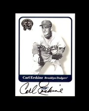 Carl Erskine Signed 2001 Fleer Greats of The Game Brooklyn Dodgers Autograph