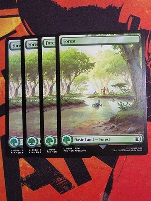 x4 Forest FIN Final Fantasy MTG 308 FULL ART BASIC LAND NM 4x Playset Regular