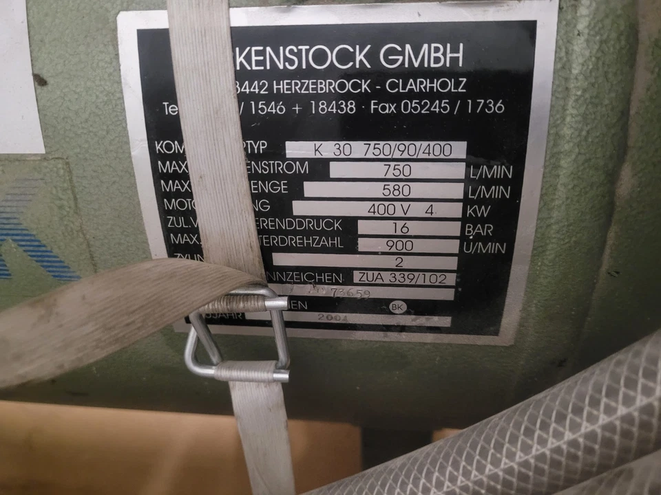 90 l Kompressor 16 bar 750 l/min BIRKENSTOCK K30 750/90/400 Druckluftkompressor - Bild 2 von 4