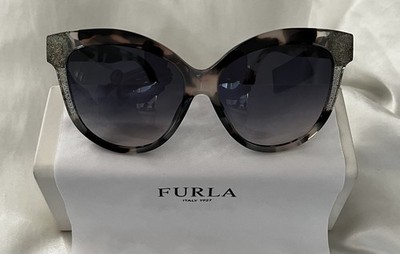 Furla Sonnenbrille Damen Cat Eye mit Blau Getönten Gläsern Made in Italy
