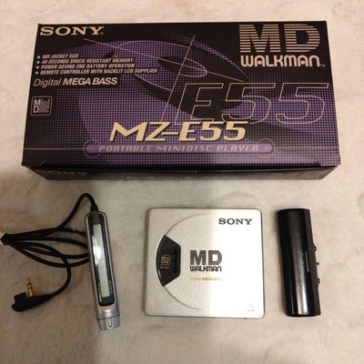 SONY MD WALKMAN MZ-E55 MD player Working Used W/BOX From Japan