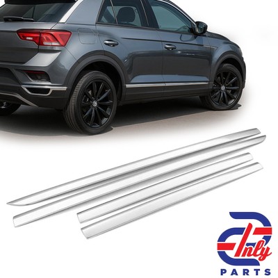 4 Teilig für VW T-ROC Türleisten Zierleisten Türschutz Chrom Edelstahl (ab 2017)