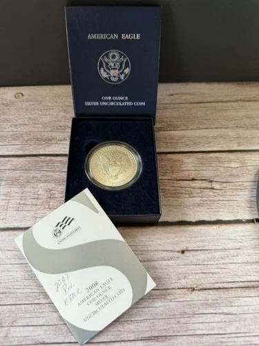 2008-W Reverse Of 2007 Silver Eagle   COA/OGP  WEST POINT ERROR unc