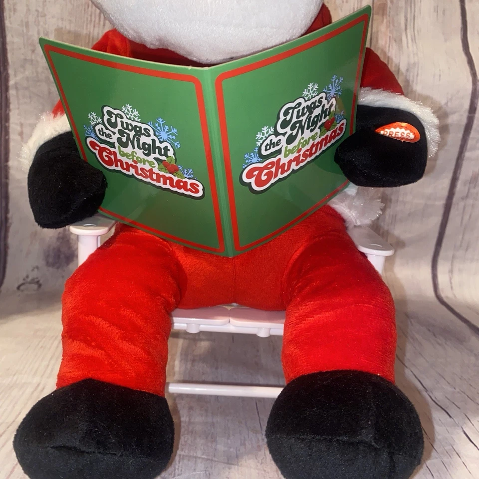 Animated Story Telling Santa Real Rocking Chair Movements 15" Tall Giggles Works Foto 3 de 4