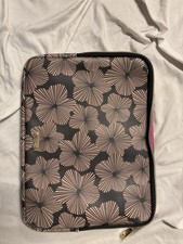 kate spade new york Floral Padded 13" Laptop Sleeve Case Nylon Black Pink Beige