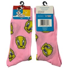 LOONEY TUNES Tweety Crew Socks Men s Size 6-12 Graphic Novelty Sock 1 Pair New