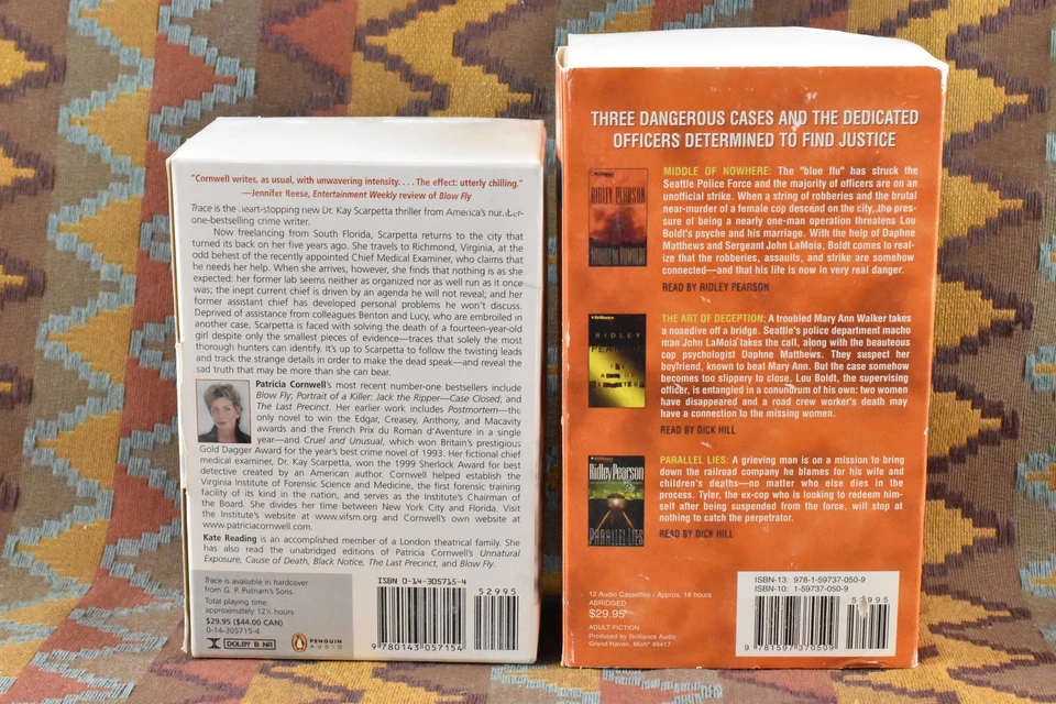 Books on Tape Cassette Lot Patricia Cornwell Trace Ridley Pearson Parallel Lies - Image 2 of 4