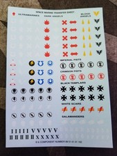 Warhammer 40k Space Marine/Chaos VINTAGE OOP-MULTI-Listing Transfer Sheet DECALS
