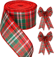 Rot GrüN Weihnachten Juteband Mit Draht, 6CM Breit Geschenkband Zum Basteln, 10M