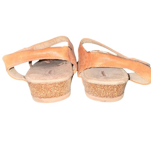 Aetrex Jillian Braided Sandal Women's Size 8.5 Tan Leather Comfort Shoes - Picture 4 of 8