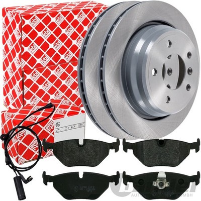 FEBI BREMSSCHEIBEN Ø298mm + BELÄGE + WK HINTEN passend für BMW 5er E39 TOURING