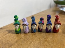 Assorted Wizard/Gnomes Stand About 1.5” Tall All Handmade/different  Set Of 6