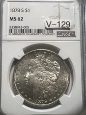 Elusive 1878-S Vam-129 Morgan Dollar NGC Ms62 Former Vam 78-4