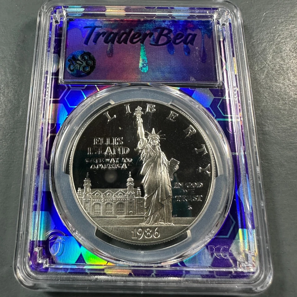 1986-S $1 Statue of Liberty SILVER Commemorative Dollar, PCGS PR69 DCAM (87001) - Image 2 of 2