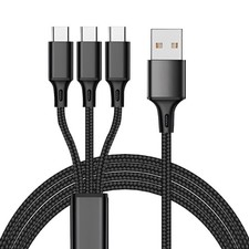 Multi Charging Cable, 4ft 2Pack USB C Splitter Cable, 3 in 1 Charging Cord Mu...
