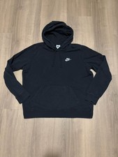Nike Womens Large Black Hoodie Pullover Swoosh Sweatshirt
