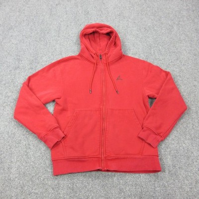 Jordan Hoodie Mens Small Red Full Zip Fleece Sweatshirt Jumpman Logo Basketball