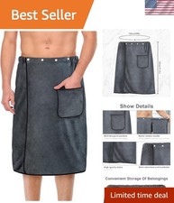 Soft Plush Men's Bath Towel Wrap 80x150cm - Quick Dry with Adjustable Design